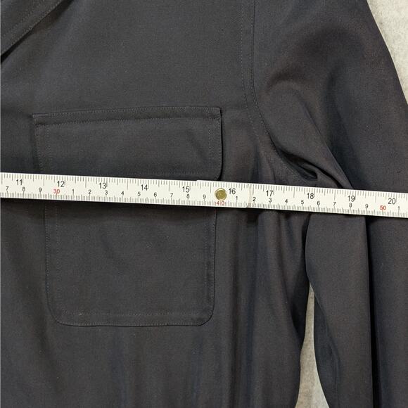 August Silk Jacket Women 6 Black 100% Silk Lightweight Button Front Pockets - Picture 9 of 14